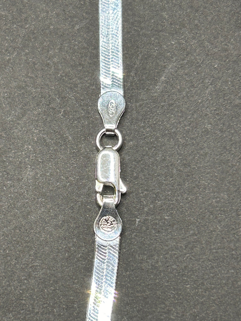 925 Sterling Silver Herringbone Necklace 18in 4mm