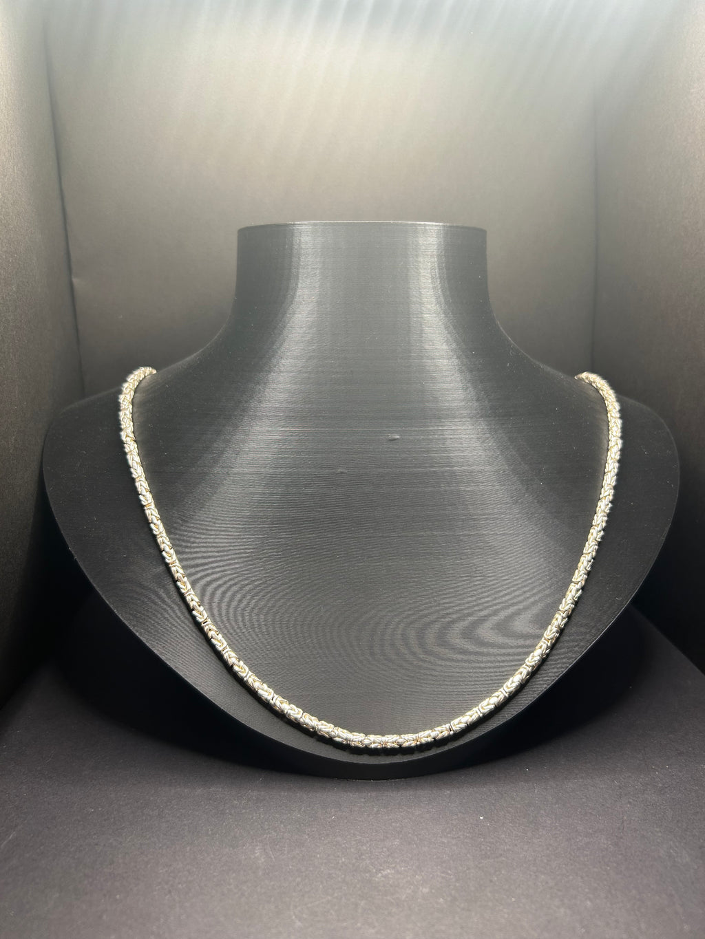 925 Sterling Silver Byzantine Chain 24in 4mm