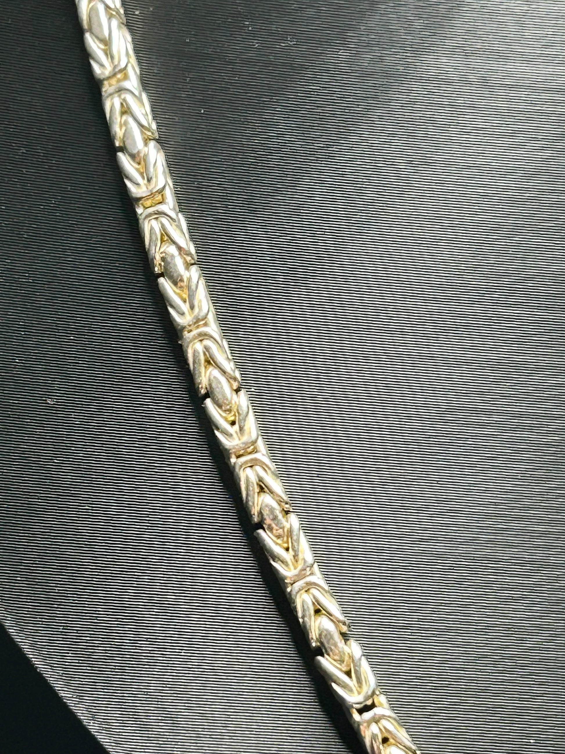 925 Sterling Silver Byzantine Chain 24in 4mm