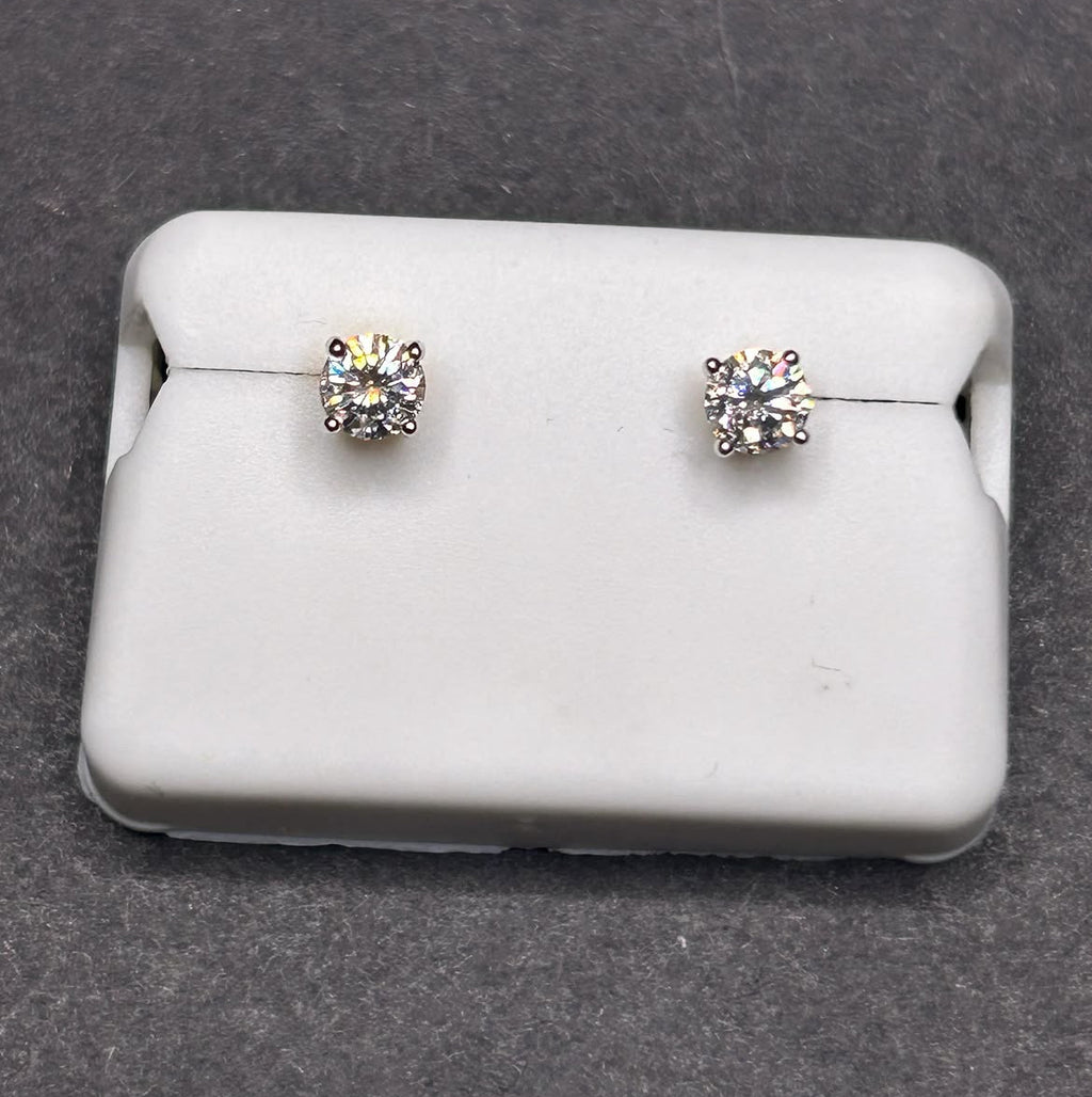 Moissanite and 925 Sterling Silver Round Studs 5mm