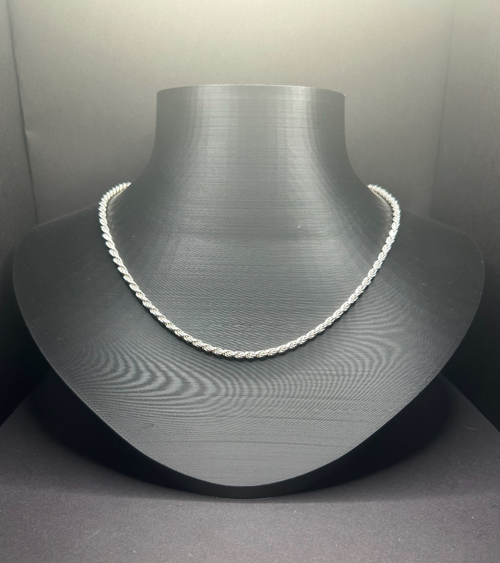 925 Sterling Silver Rope Chain 20inch 3mm