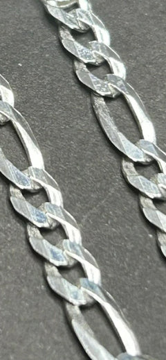 925 Sterling Silver Figaro Bracelet 8in 4mm