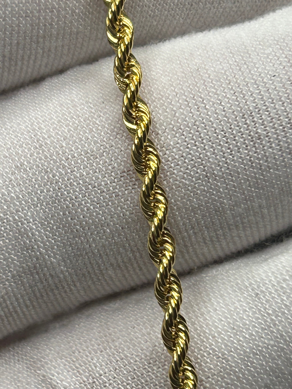 14kt Gold Rope Bracelet 7.25inch 2.8mm