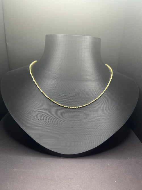 14kt Gold  Rope Chain 18inch 1.5mm