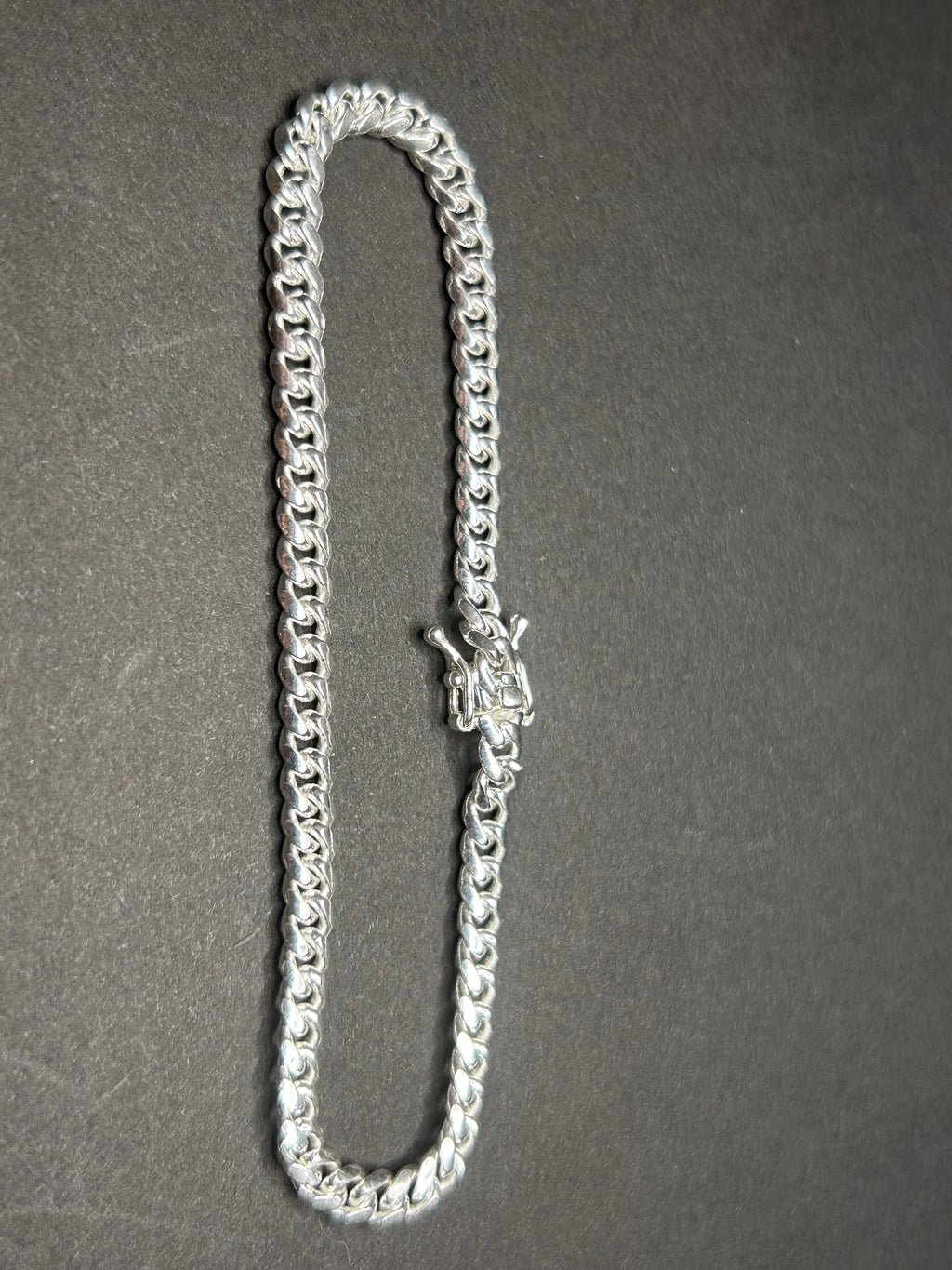 925 Sterling Silver Cuban Link Bracelet 8in 4mm