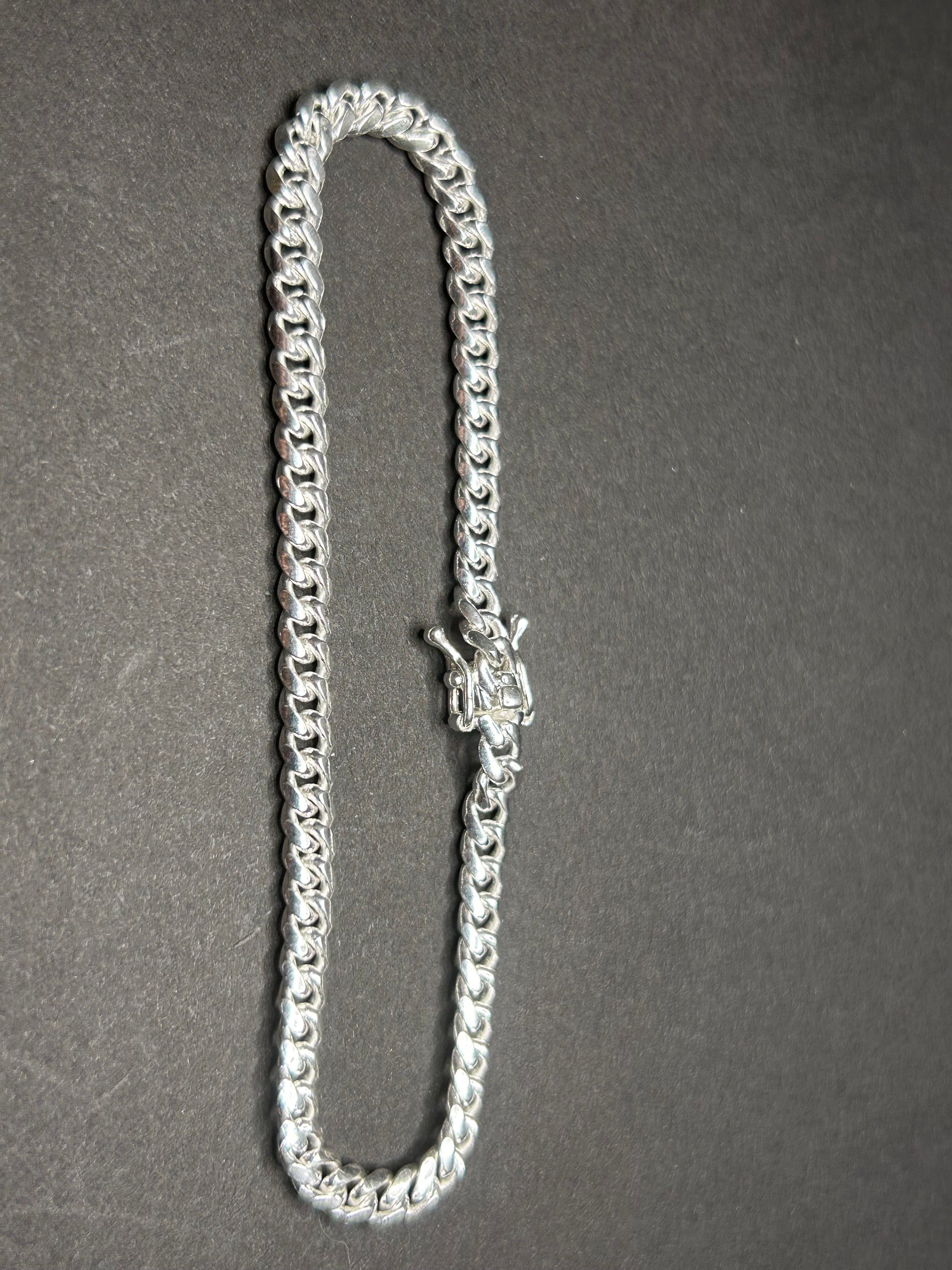925 Sterling Silver Cuban Link Bracelet 8in 4mm