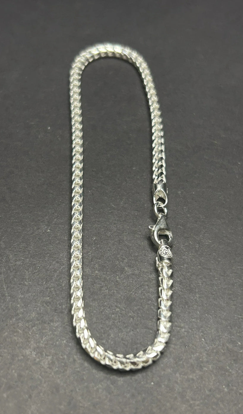 925 Sterling Silver Franco Bracelet 8inch 2.5mm