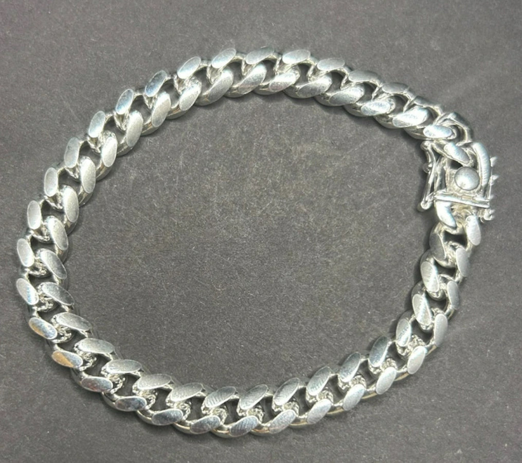 925 Sterling Silver Cuban Link Bracelet 7in 6mm