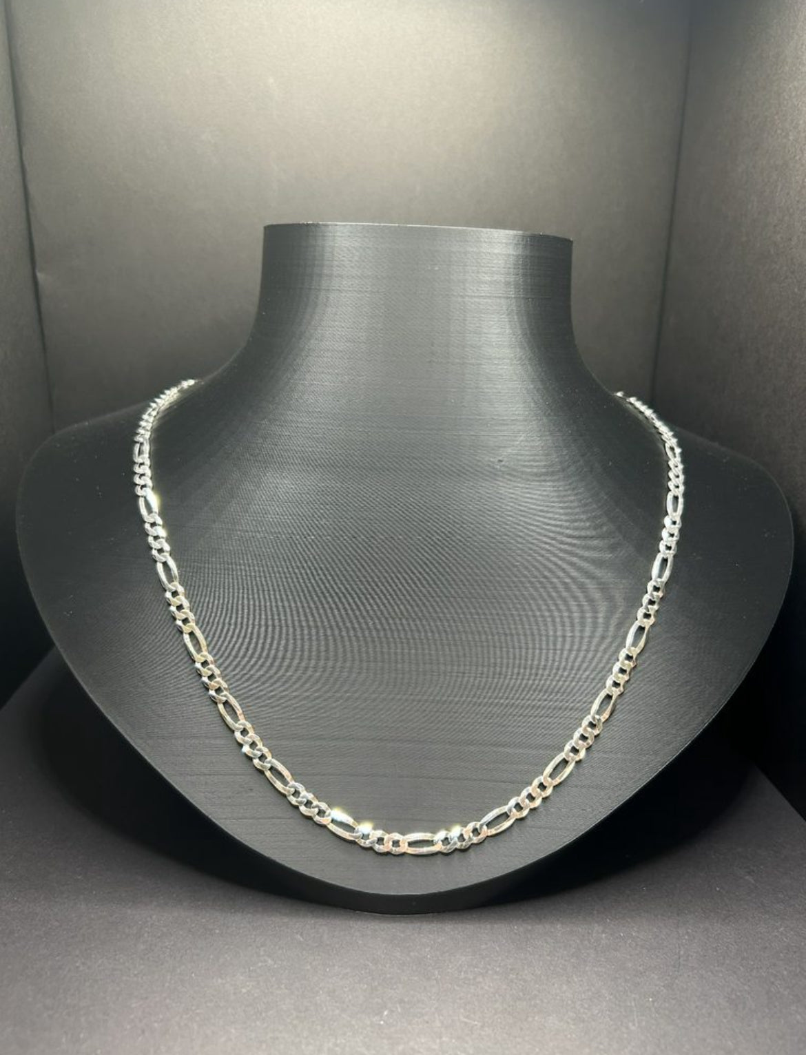 925 Sterling Silver Figaro Chain 24inch 5mm