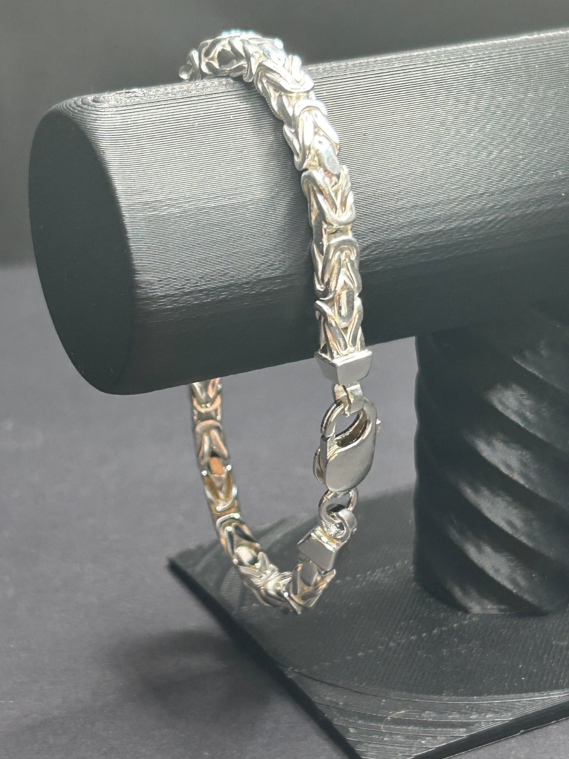 925 Sterling Silver Byzantine Bracelet 8inch 5mm