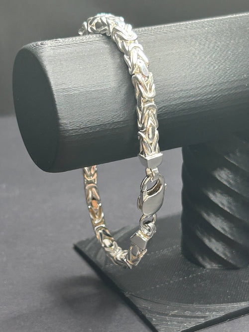 925 Sterling Silver Byzantine Bracelet 8inch 5mm