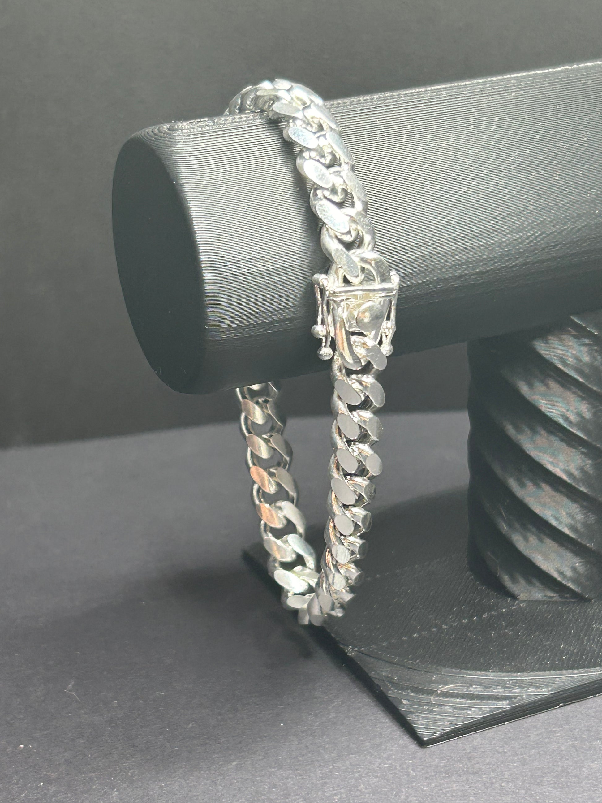 925 Sterling Silver Cuban Link Bracelet 8inch 8mm