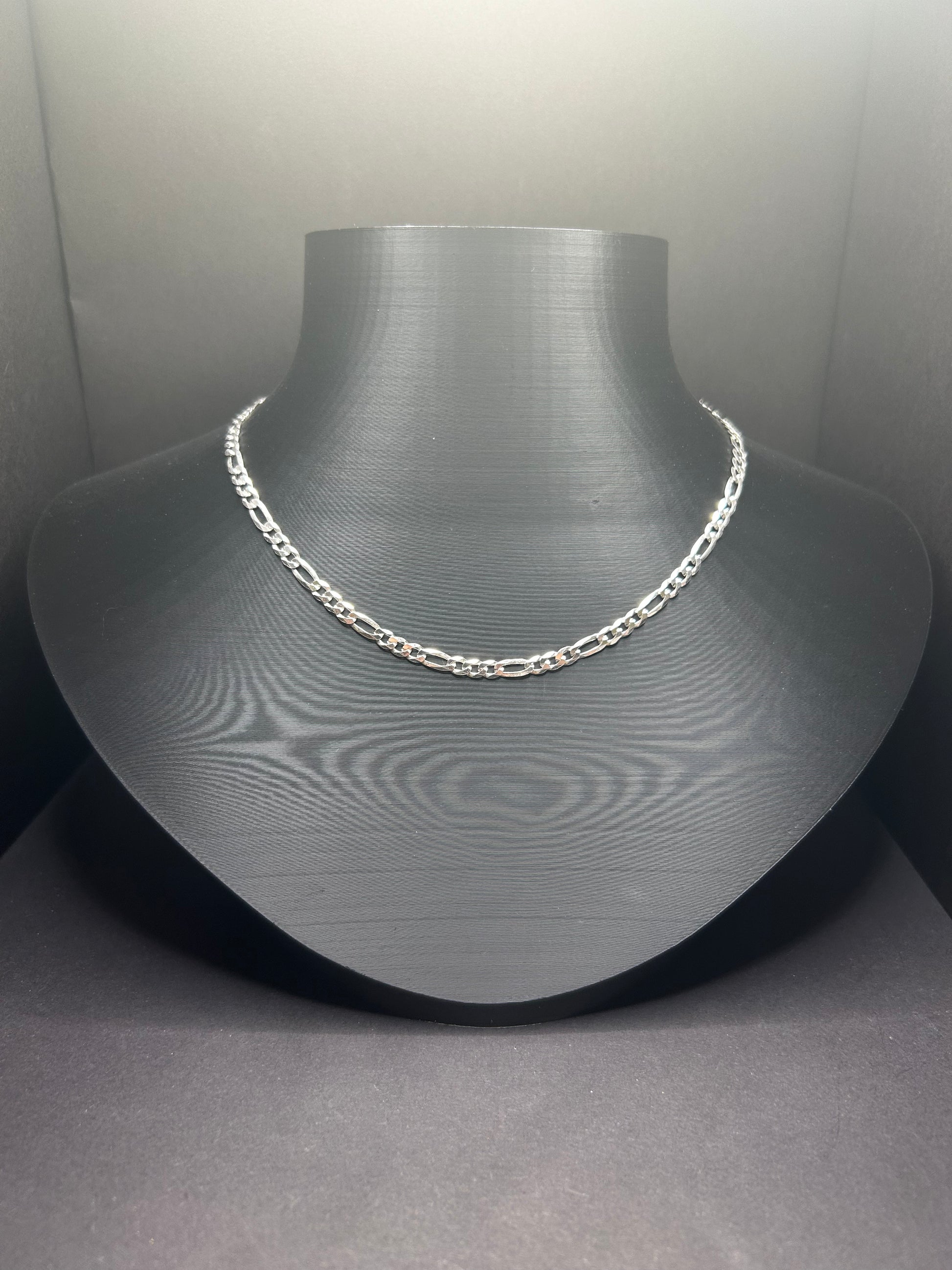 925 Sterling Silver Figaro Chain 18inch 4mm