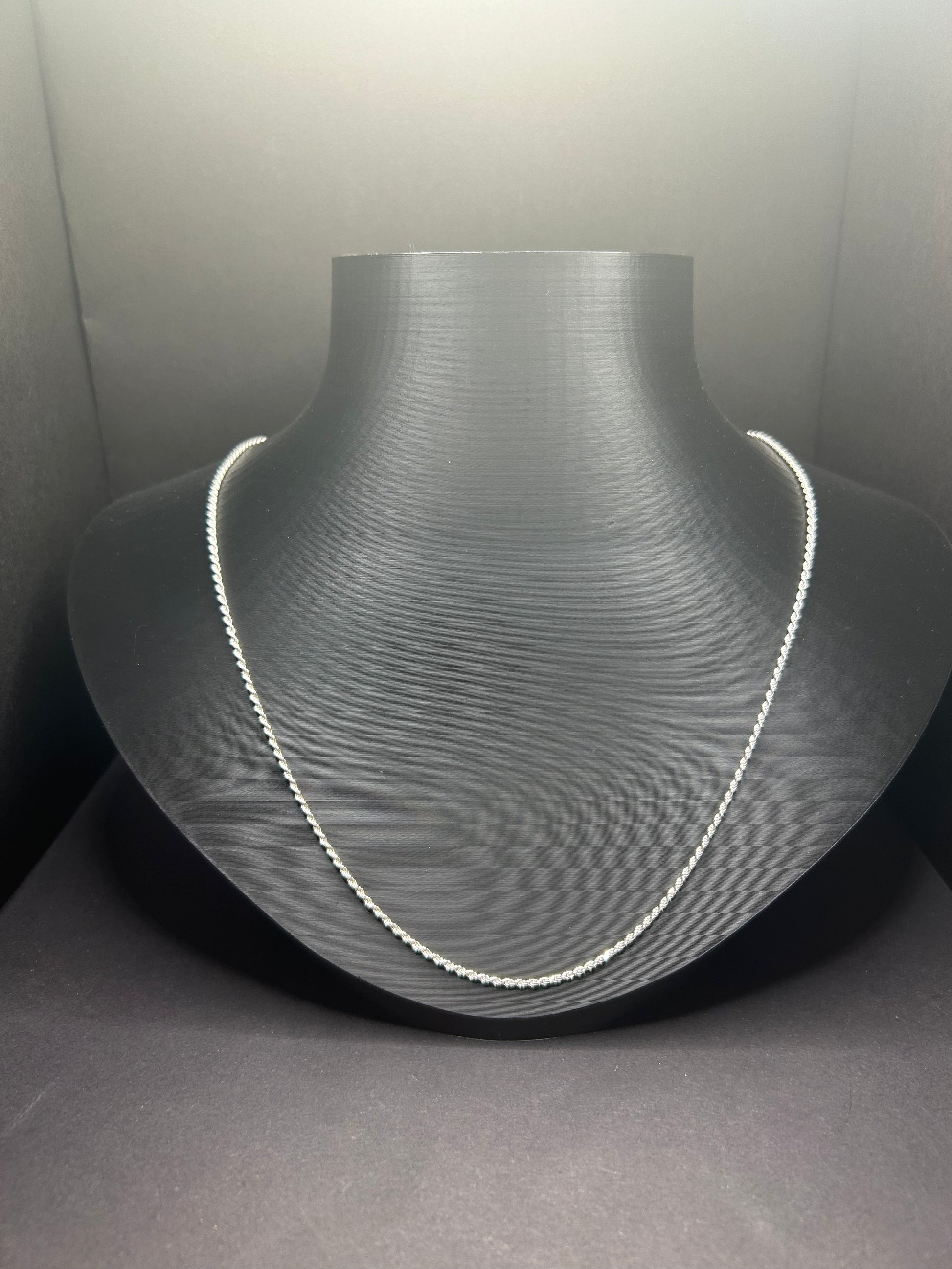 925 Sterling Silver Rope Chain 24inch 2mm