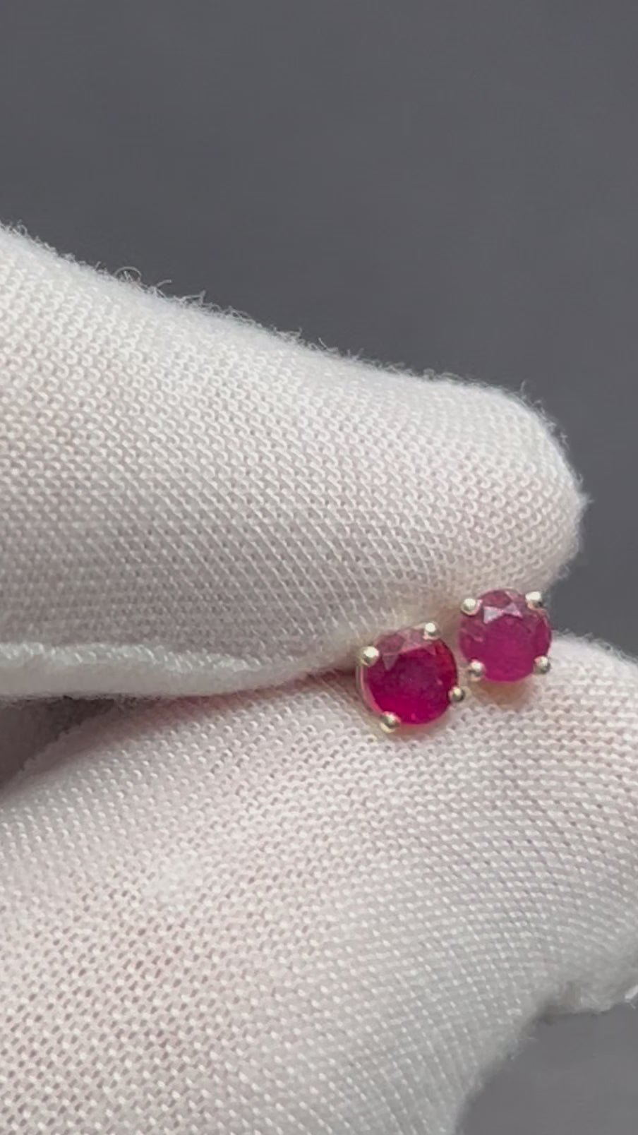 Natural Ruby and 925 Sterling Silver Studs
