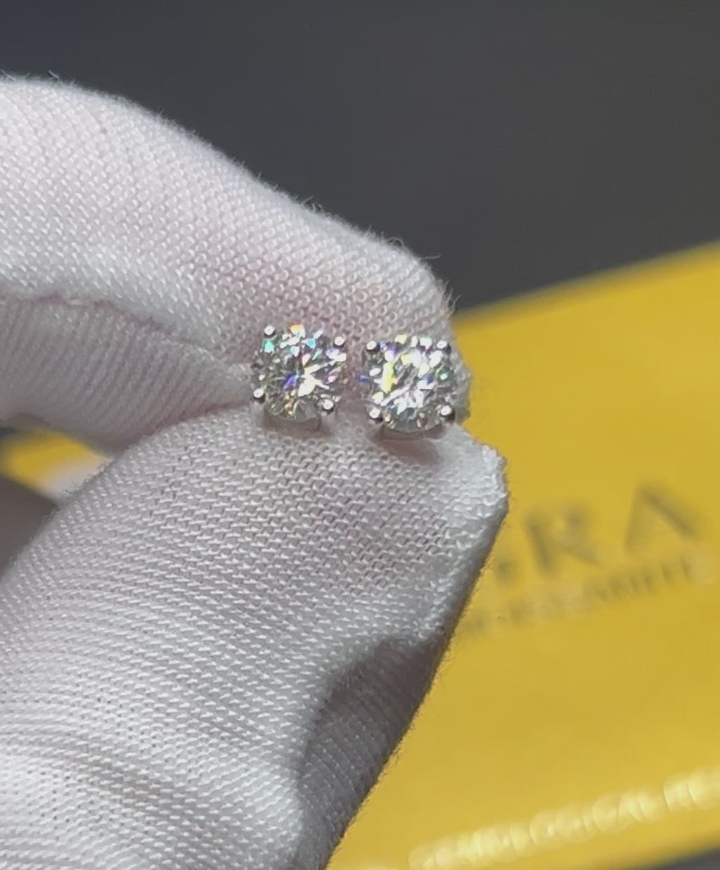 Moissanite and 925 Sterling Silver Round Studs 5mm